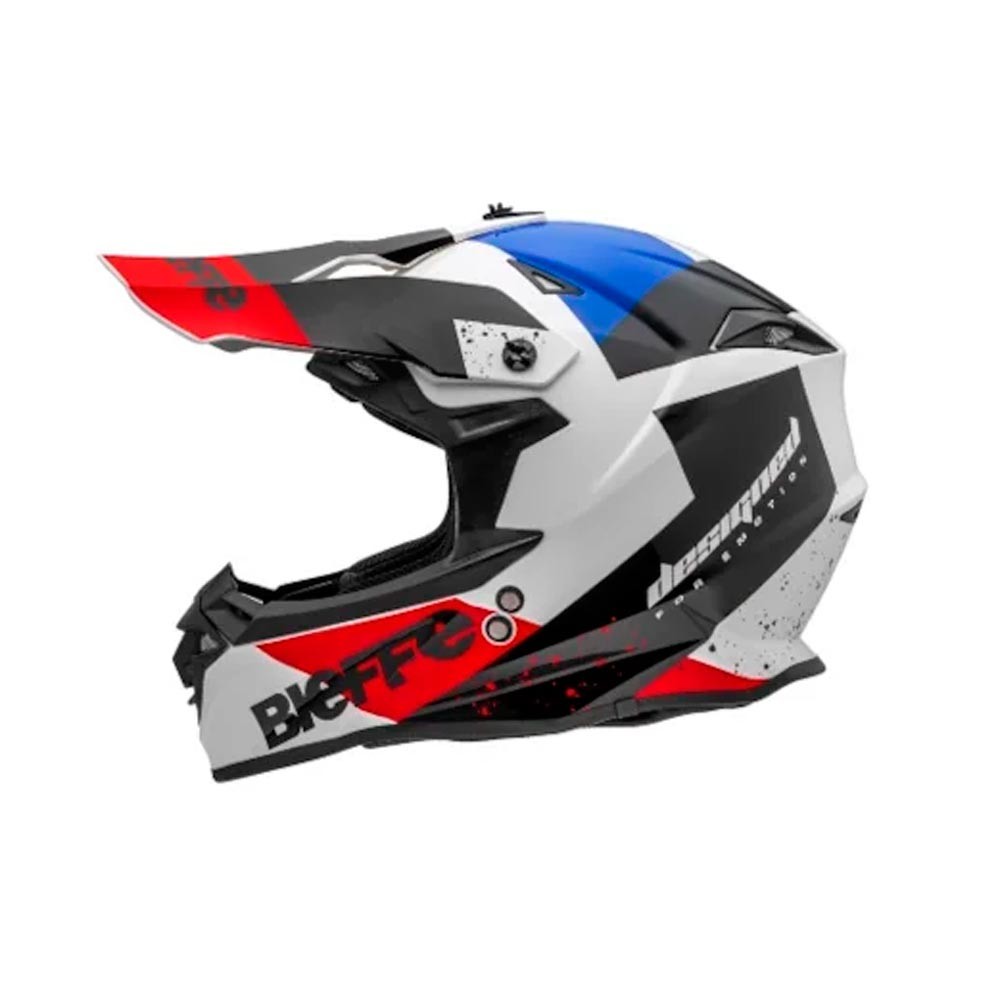 Capacete Bieffe B-CR Flip Branco e Vermelho